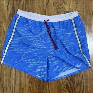 Nike Dri Fit Running Shorts Blue Lined Size Medium